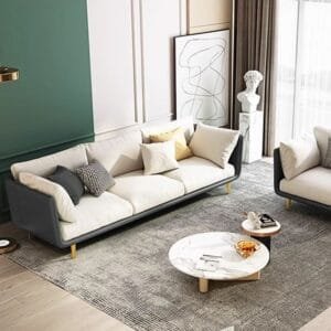 "ComfiNest Modern Elegance Sofa by Hard & Fluffy  | Premium Leather & 15-Year Warranty"