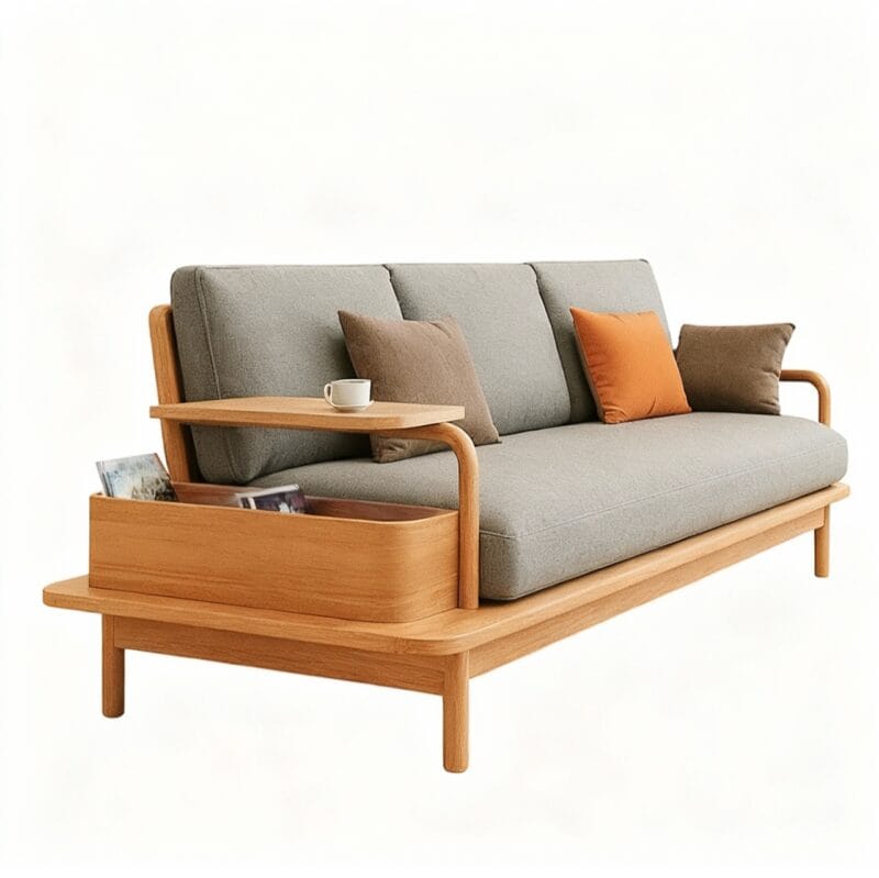 Modern sofa with storage and table